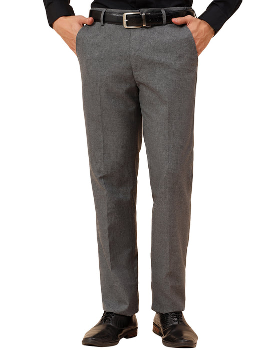 Formal Trousers for Men l Breathable & Soft with Color Fastness Regular Fit Poly Viscose Fabric Check Pattern Button Closure