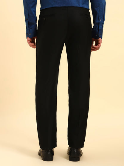 Formal Trouser for Men | Breathable & Soft with Color Fastness Regular Fit Poly Viscose Fabric Solid Pattern Hook & Eye Closure