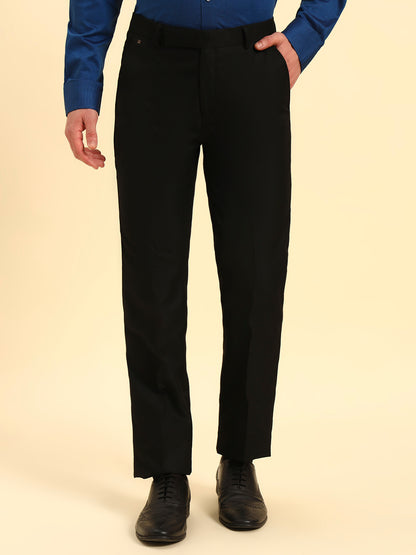 Formal Trouser for Men | Breathable & Soft with Color Fastness Regular Fit Poly Viscose Fabric Solid Pattern Hook & Eye Closure