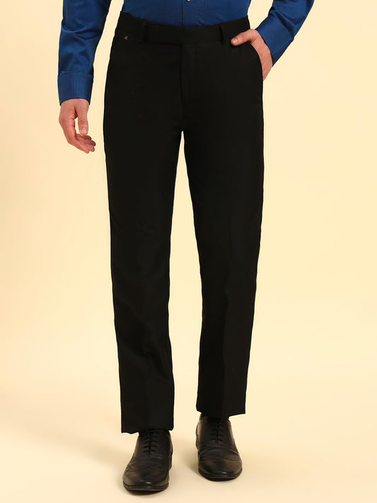 Formal Trouser for Men | Breathable & Soft with Color Fastness Regular Fit Poly Viscose Fabric Solid Pattern Hook & Eye Closure