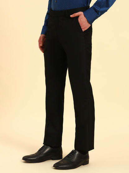 Formal Trouser for Men | Breathable & Soft with Color Fastness Regular Fit Poly Viscose Fabric Solid Pattern Hook & Eye Closure