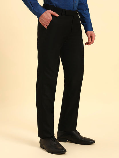Formal Trouser for Men | Breathable & Soft with Color Fastness Regular Fit Poly Viscose Fabric Solid Pattern Hook & Eye Closure