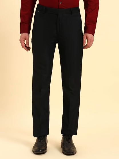 Formal Trouser for Men | Breathable & Soft with Color Fastness Regular Fit Poly Viscose Fabric Solid Pattern Hook & Eye Closure