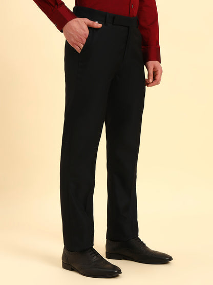 Formal Trouser for Men | Breathable & Soft with Color Fastness Regular Fit Poly Viscose Fabric Solid Pattern Hook & Eye Closure