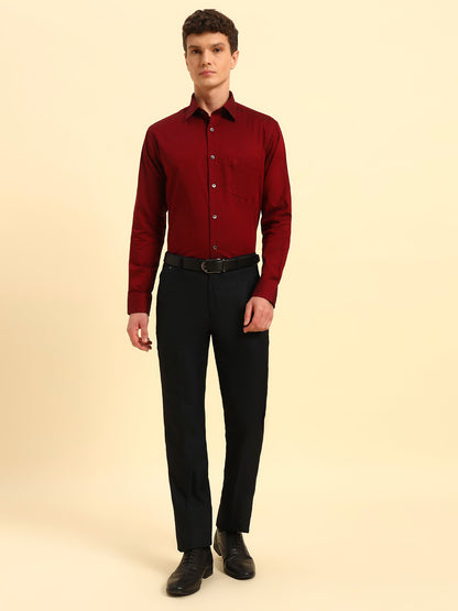 Formal Trouser for Men | Breathable & Soft with Color Fastness Regular Fit Poly Viscose Fabric Solid Pattern Hook & Eye Closure