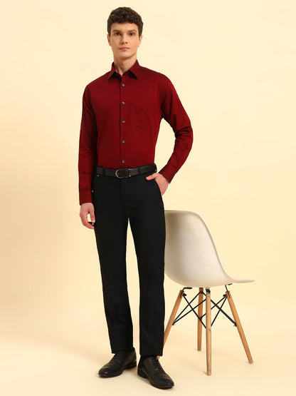 Formal Trouser for Men | Breathable & Soft with Color Fastness Regular Fit Poly Viscose Fabric Solid Pattern Hook & Eye Closure