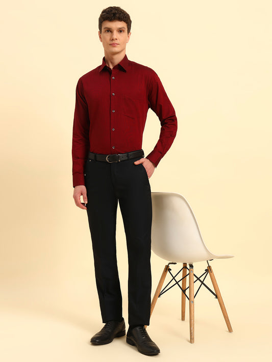 Formal Trouser for Men | Breathable & Soft with Color Fastness Regular Fit Poly Viscose Fabric Solid Pattern Hook & Eye Closure