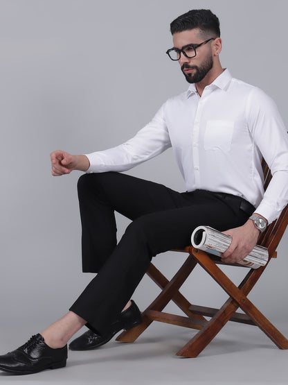 Formal Trouser for Men | Breathable & Soft with Color Fastness Regular Fit Poly Viscose Fabric Solid Pattern Hook & Eye Closure