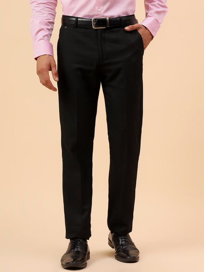 Formal Trouser for Men | Breathable & Soft with Color Fastness Regular Fit Poly Viscose Fabric Solid Pattern Hook & Eye Closure
