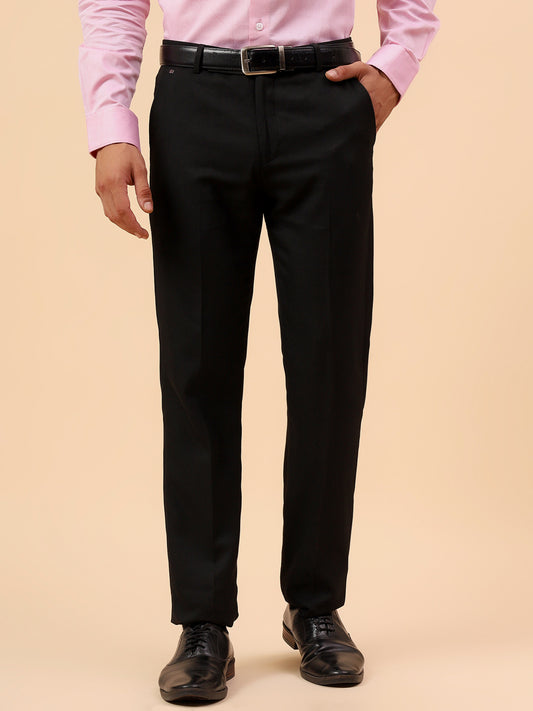 Formal Trouser for Men | Breathable & Soft with Color Fastness Regular Fit Poly Viscose Fabric Solid Pattern Hook & Eye Closure