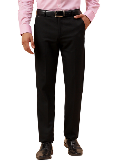 Formal Trouser for Men | Breathable & Soft with Color Fastness Regular Fit Poly Viscose Fabric Solid Pattern Hook & Eye Closure