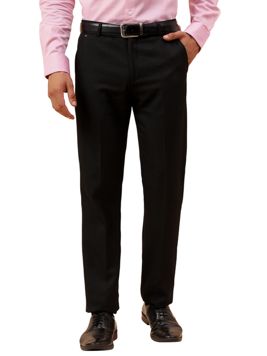 Formal Trouser for Men | Breathable & Soft with Color Fastness Regular Fit Poly Viscose Fabric Solid Pattern Hook & Eye Closure