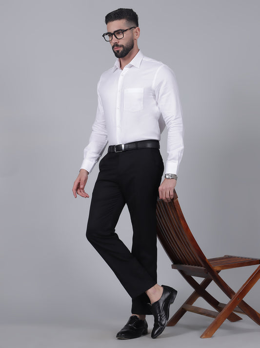 Formal Trouser for Men | Breathable & Soft with Color Fastness Regular Fit Poly Viscose Fabric Solid Pattern Hook & Eye Closure