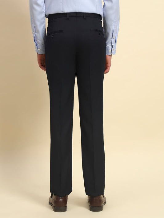 Formal Trouser for Men l Breathable & Soft with Color Fastness Regular Fit Poly Viscose Fabric Self Design Pattern Hook & Bar Closure