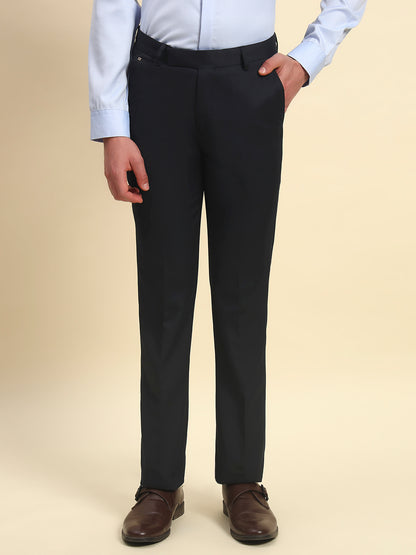 Formal Trouser for Men l Breathable & Soft with Color Fastness Regular Fit Poly Viscose Fabric Solid Pattern Hook & Bar Closure