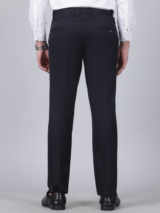 Formal Trouser for Men | Breathable & Soft with Color Fastness Regular Fit Poly Viscose Fabric Self Design Pattern Hook & Eye Closure