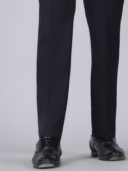 Formal Trouser for Men | Breathable & Soft with Color Fastness Regular Fit Poly Viscose Fabric Self Design Pattern Hook & Eye Closure