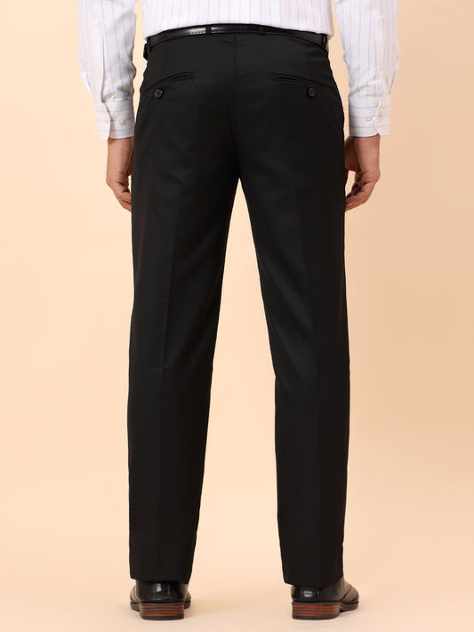 Formal Trousers for Men l Breathable & Soft with Color Fastness Regular Fit Poly Viscose Fabric Solid Pattern Hook & Eye Closure