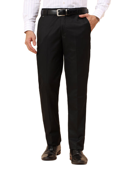Formal Trousers for Men l Breathable & Soft with Color Fastness Regular Fit Poly Viscose Fabric Solid Pattern Hook & Eye Closure