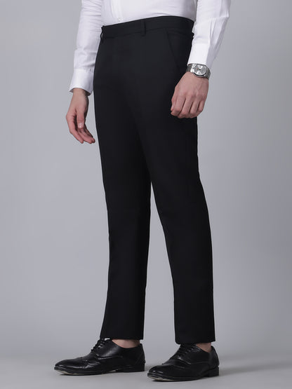Formal Trouser for Men | Breathable & Soft with Color Fastness Regular Fit Poly Viscose Fabric Self Design Pattern Hook & Eye Closure