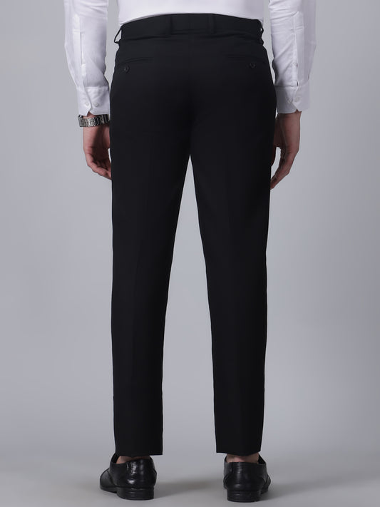 Formal Trouser for Men | Breathable & Soft with Color Fastness Regular Fit Poly Viscose Fabric Self Design Pattern Hook & Eye Closure