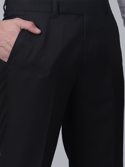Formal Trouser for Men | Breathable & Soft with Color Fastness Regular Fit Poly Viscose Fabric Self Design Pattern Hook & Eye Closure