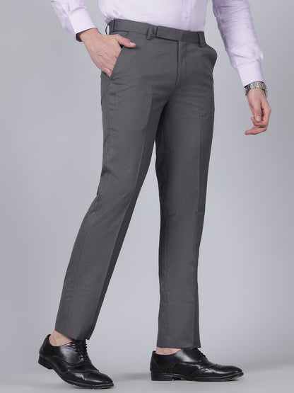 Formal Trouser for Men | Breathable & Soft with Color Fastness Regular Fit Poly Viscose Fabric Self Design Pattern Hook & Eye Closure