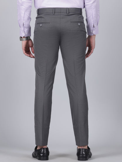 Formal Trouser for Men | Breathable & Soft with Color Fastness Regular Fit Poly Viscose Fabric Self Design Pattern Hook & Eye Closure