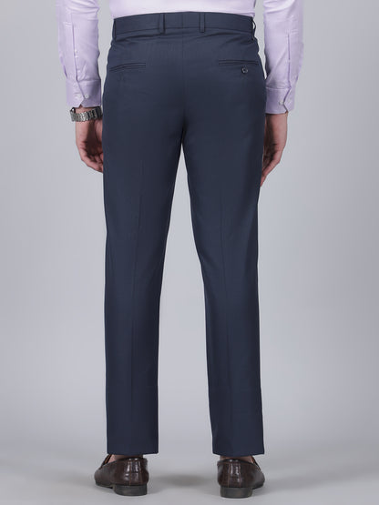 Formal Trouser for Men | Breathable & Soft with Color Fastness Regular Fit Poly Viscose Fabric Self Design Pattern Hook & Eye Closure