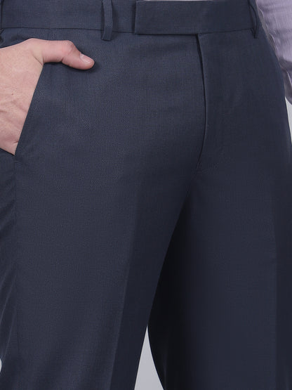 Formal Trouser for Men | Breathable & Soft with Color Fastness Regular Fit Poly Viscose Fabric Self Design Pattern Hook & Eye Closure