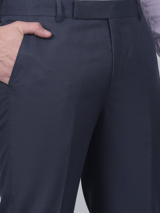 Formal Trouser for Men | Breathable & Soft with Color Fastness Regular Fit Poly Viscose Fabric Self Design Pattern Hook & Eye Closure