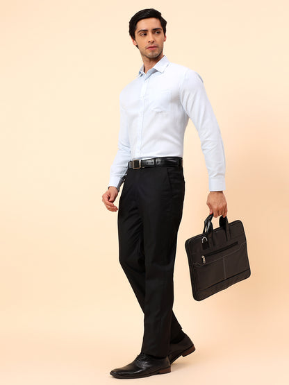 Formal Trousers for Men l Breathable & Soft with Color Fastness Regular Fit Poly Viscose Fabric Solid Pattern Hook & Eye Closure
