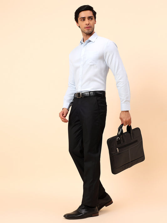 Formal Trousers for Men l Breathable & Soft with Color Fastness Regular Fit Poly Viscose Fabric Solid Pattern Hook & Eye Closure