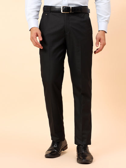 Formal Trousers for Men l Breathable & Soft with Color Fastness Regular Fit Poly Viscose Fabric Solid Pattern Hook & Eye Closure