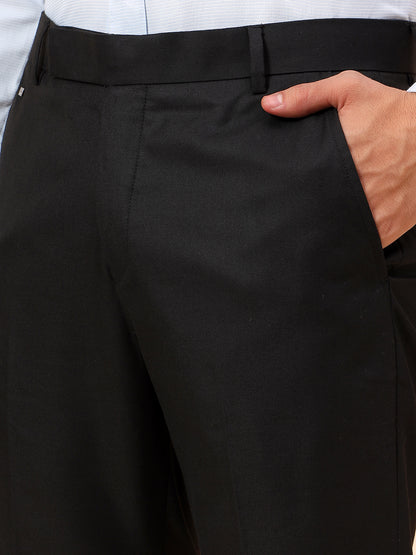 Formal Trousers for Men l Breathable & Soft with Color Fastness Regular Fit Poly Viscose Fabric Solid Pattern Hook & Eye Closure