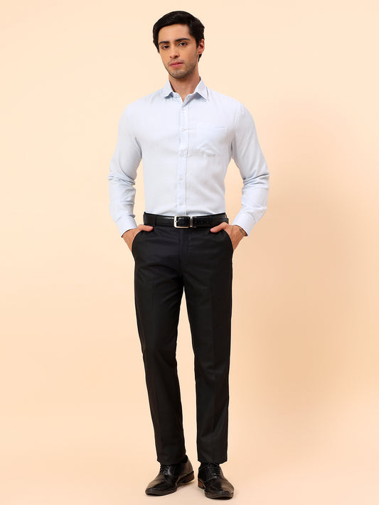 Formal Trousers for Men l Breathable & Soft with Color Fastness Regular Fit Poly Viscose Fabric Solid Pattern Hook & Eye Closure