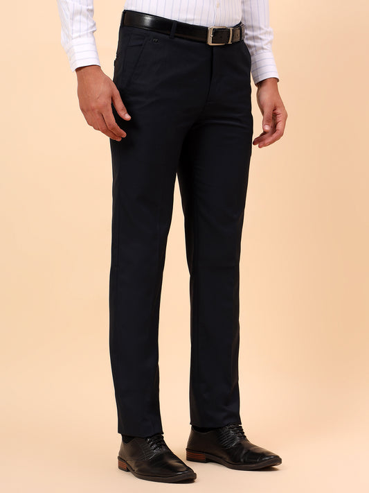 Formal Trousers for Men l Breathable & Soft with Color Fastness Regular Fit Poly Viscose Fabric Solid Pattern Hook & Eye Closure