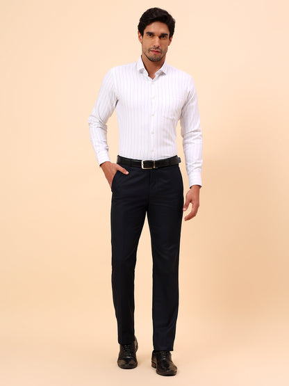 Formal Trousers for Men l Breathable & Soft with Color Fastness Regular Fit Poly Viscose Fabric Solid Pattern Hook & Eye Closure