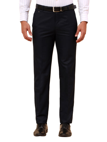 Formal Trousers for Men l Breathable & Soft with Color Fastness Regular Fit Poly Viscose Fabric Solid Pattern Hook & Eye Closure