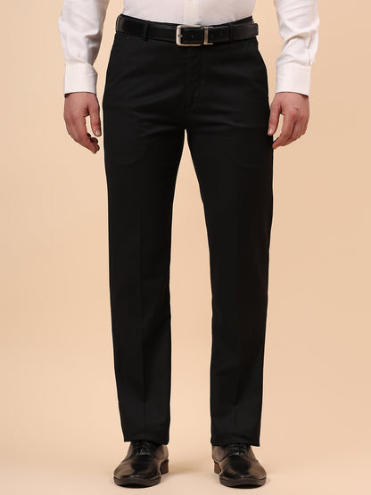 Formal Trouser for Men | Breathable & Soft with Color Fastness Regular Fit Terry Rayon Fabric Solid Pattern Hook & Eye Closure
