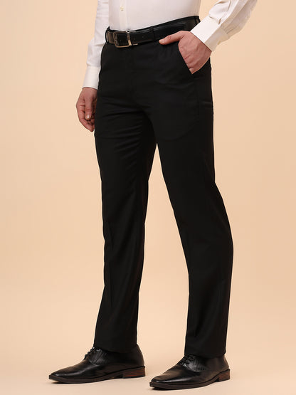 Formal Trouser for Men | Breathable & Soft with Color Fastness Regular Fit Terry Rayon Fabric Solid Pattern Hook & Eye Closure