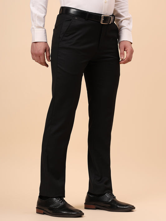 Formal Trouser for Men | Breathable & Soft with Color Fastness Regular Fit Terry Rayon Fabric Solid Pattern Hook & Eye Closure