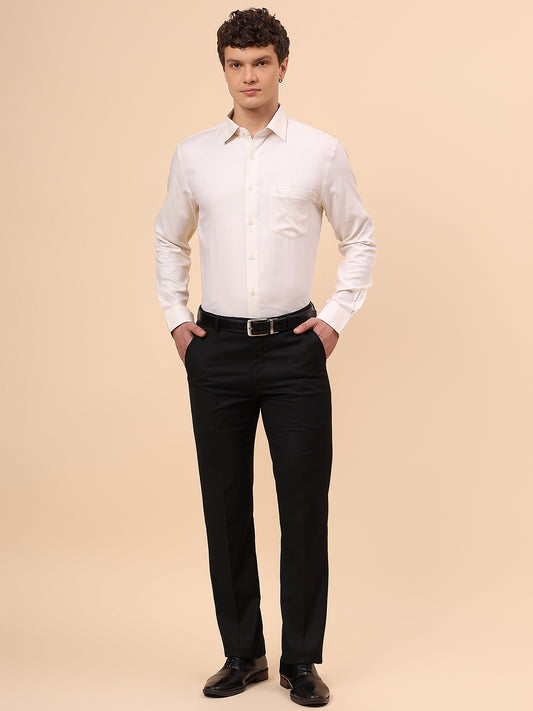 Formal Trouser for Men | Breathable & Soft with Color Fastness Regular Fit Terry Rayon Fabric Solid Pattern Hook & Eye Closure