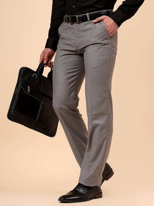 Formal Trouser for Men | Breathable & Soft with Color Fastness Regular Fit Terry Rayon Fabric Solid Pattern Hook & Eye Closure