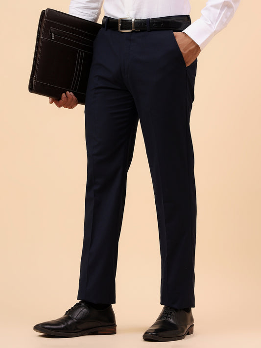 Formal Trouser for Men | Breathable & Soft with Color Fastness Regular Fit Terry Rayon Fabric Solid Pattern Hook & Eye Closure