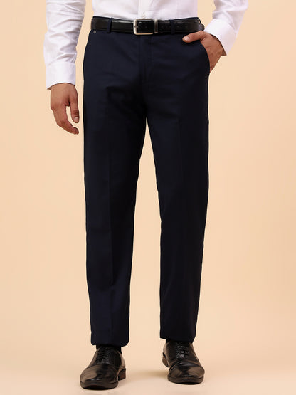 Formal Trouser for Men | Breathable & Soft with Color Fastness Regular Fit Terry Rayon Fabric Solid Pattern Hook & Eye Closure