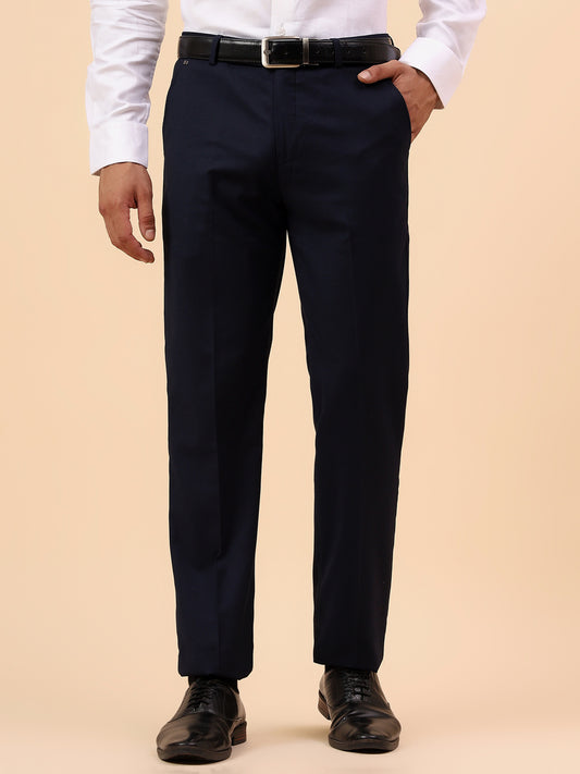Formal Trouser for Men | Breathable & Soft with Color Fastness Regular Fit Terry Rayon Fabric Solid Pattern Hook & Eye Closure