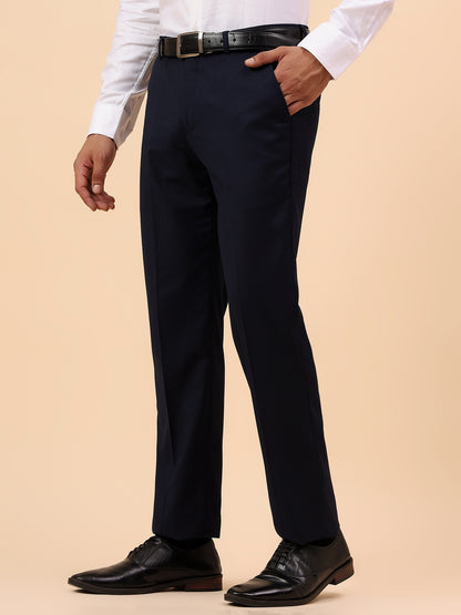 Formal Trouser for Men | Breathable & Soft with Color Fastness Regular Fit Terry Rayon Fabric Solid Pattern Hook & Eye Closure