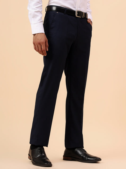 Formal Trouser for Men | Breathable & Soft with Color Fastness Regular Fit Terry Rayon Fabric Solid Pattern Hook & Eye Closure