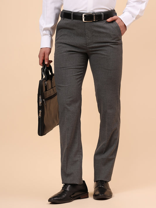 Formal Trouser for Men | Breathable & Soft with Color Fastness Regular Fit Poly Viscose Fabric Solid Pattern Hook & Eye Closure